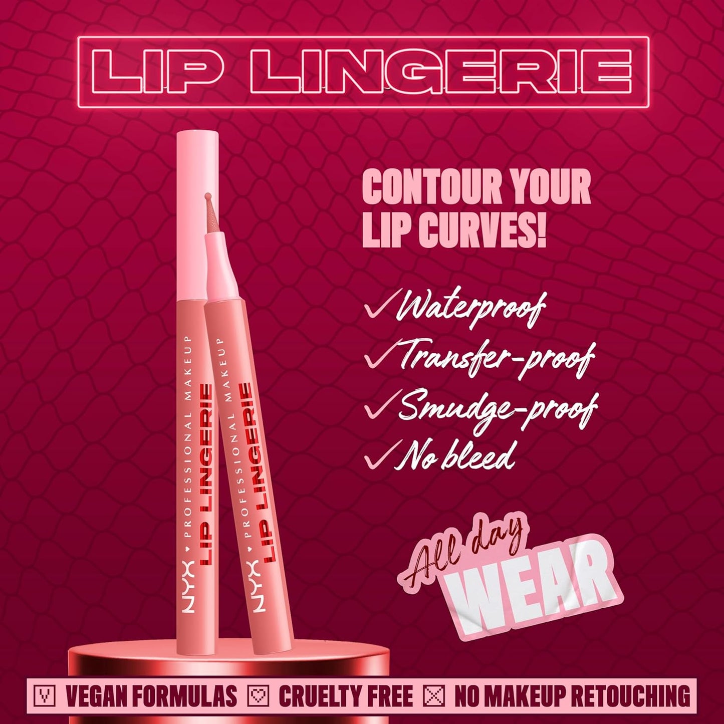 NYX Lip Lingerie Liner - All-Day Waterproof Lip Stain for Seamless Finish | Cuff Me Color