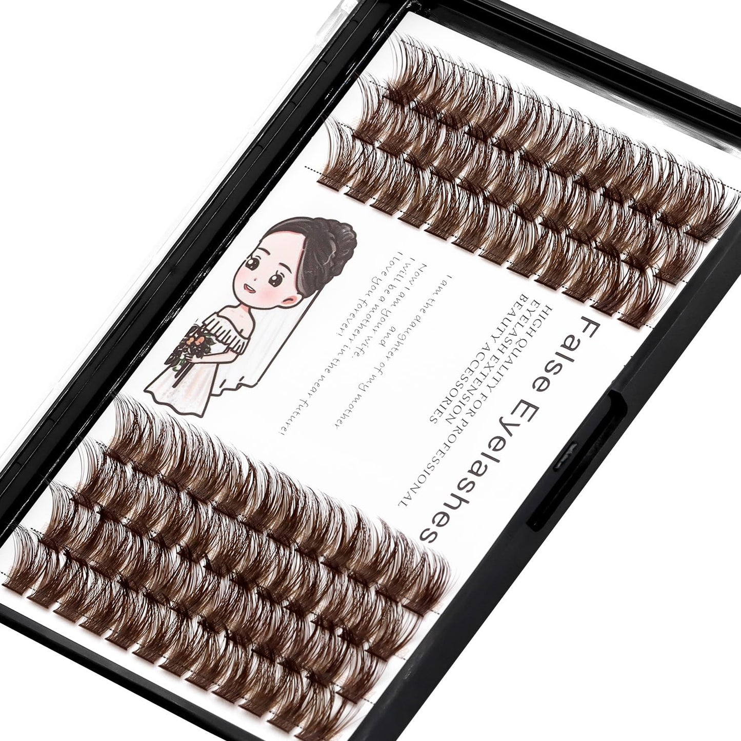 Bodermincer Black/Brown Color Natural Lash Clusters 84pcs Wispy Eyelash Clusters Eyelash Extensions D Curl Individual Lashes Natural Look Lashes with Thin Lash Band (Brown-10mm)