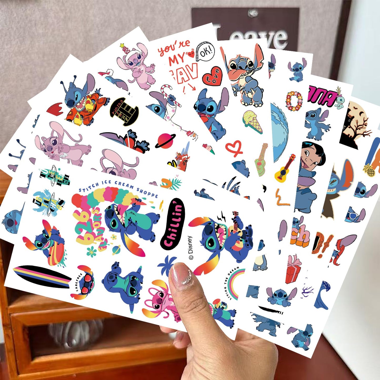 Stitch Temporary Tattoos - 10 Sheets of Fun Cartoon Designs | Perfect for Teen Birthday Parties & Home Activities