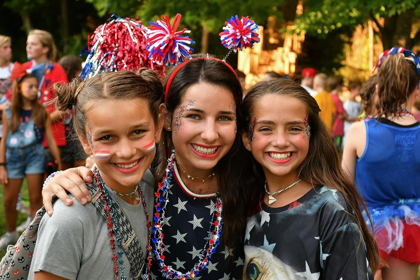 Patriotic Star Shaped Necklace Set - 21 Pcs 4th of July Red-White-Blue Party Accessories | Ideal for Adults