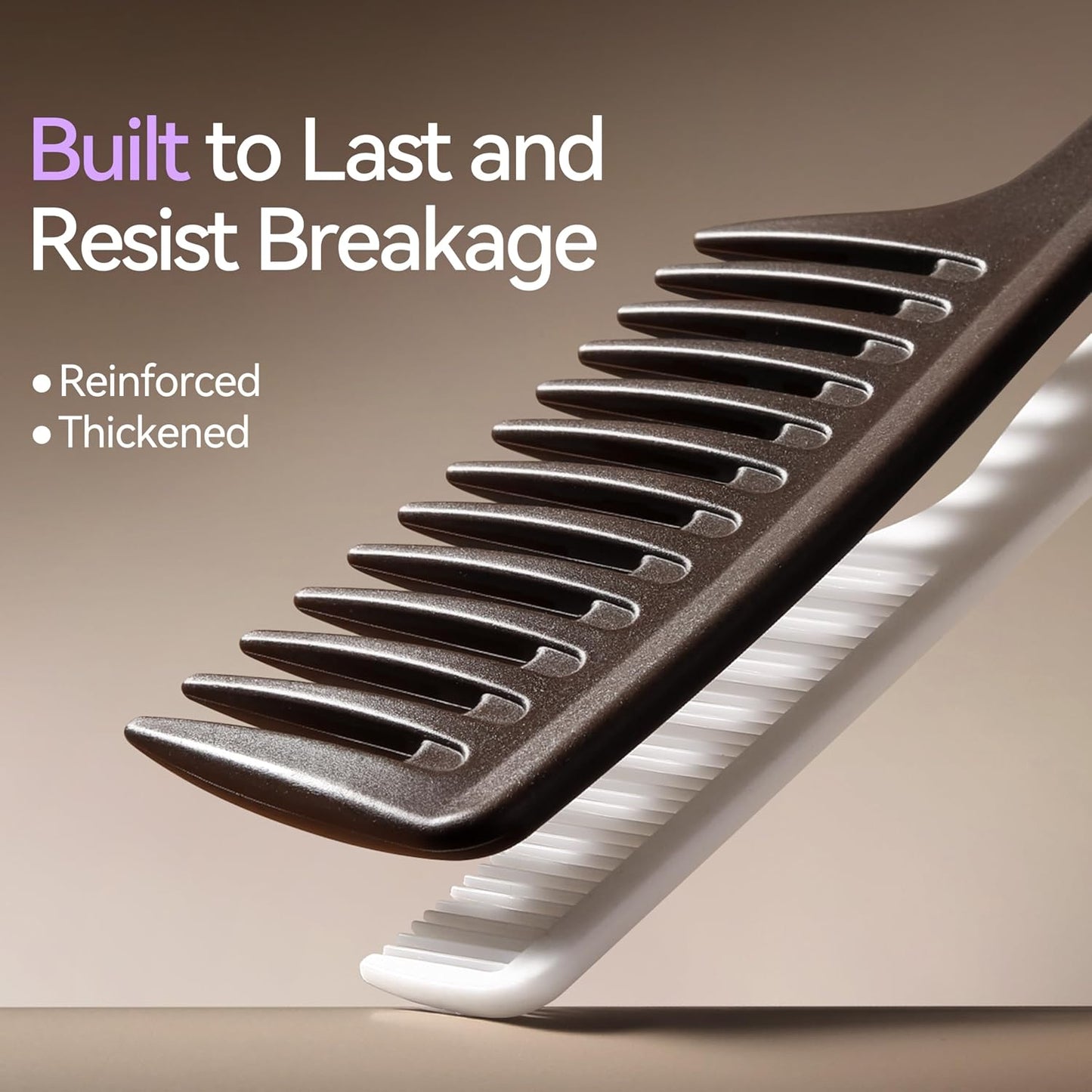 Wide Tooth Comb for Curly Hair - Anti-Static Detangling Brush | Moisture Resistant, Reduces Breakage & Balances Scalp Oils