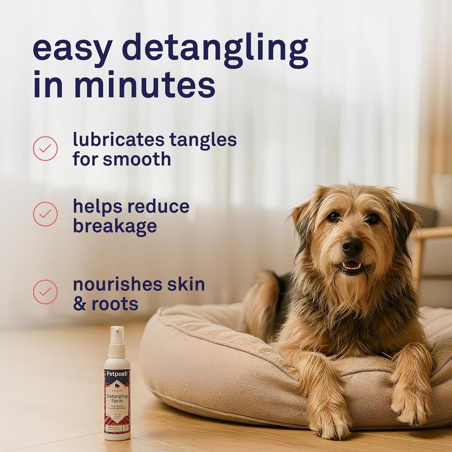 Detangling Spray for Dogs - Oatmeal & Aloe Formula for Healthy Fur | 8 oz - Rejuvenates Knots, Mats & Tangles