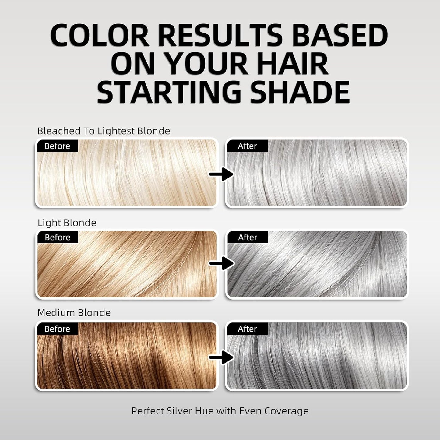 Silver Hair Dye - Nourishing Silver Gray Color for Lightened Hair | 2-in-1 Conditioner, 3.53 Fl Oz (2pcs)