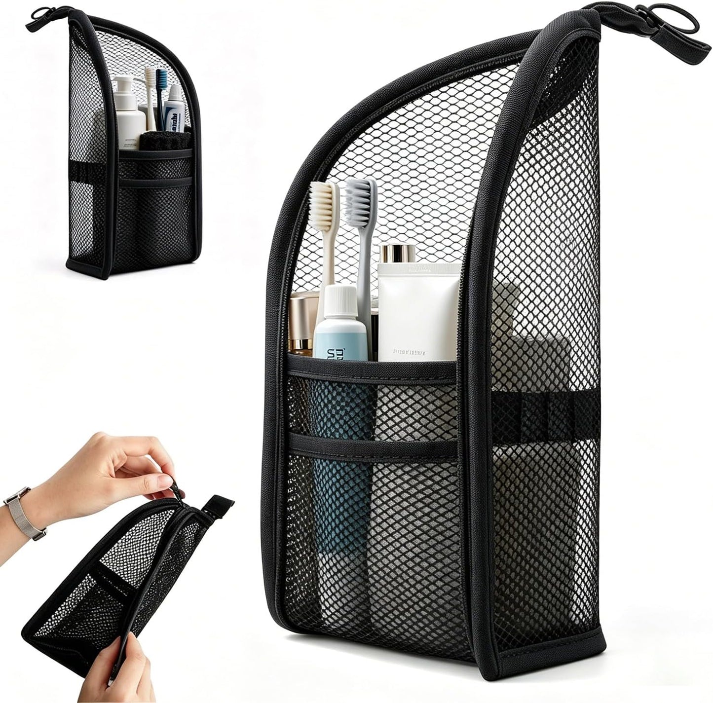 Portable Travel Toiletry Bag - Lightweight & Compact Design | Black Color