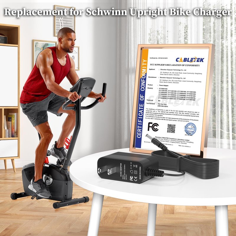 9V Charger for Schwinn A10 A20 A40 120 122 125 130 150 170 230 270 240 220 430 420 460 470 Bike Exercise Elliptical Recumbent Upright Trainer Power Cord for Schwinn Upright Bike Power Adapter