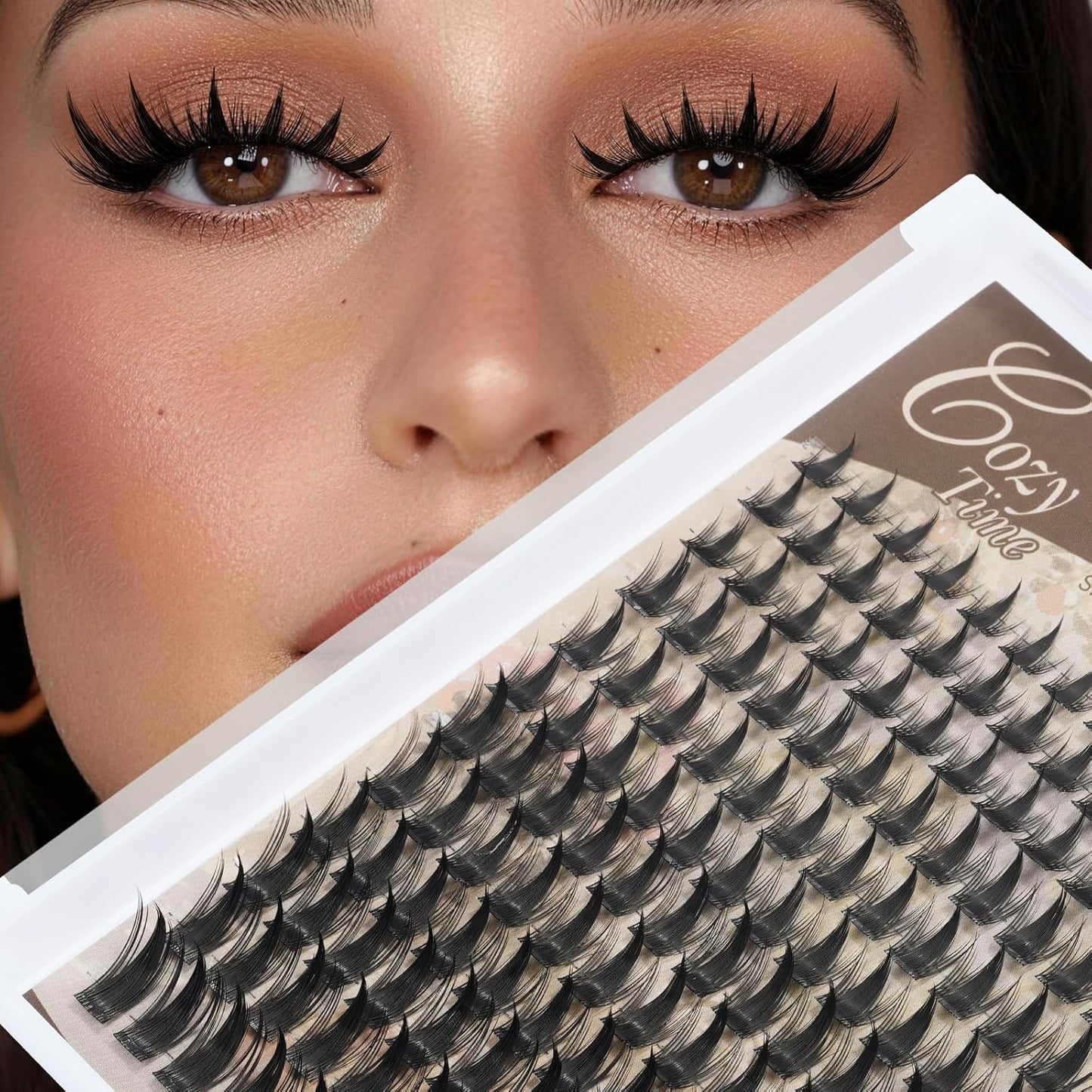 Fairy Lash Clusters Kit - Natural Invisible Band Manga Lashes | Eyelash Applicator & Bond for Beginners (Fairy-8-18mix)