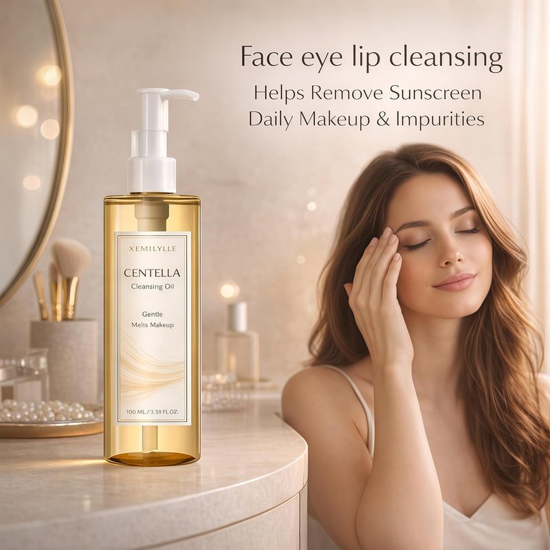 Centella Cleansing Oil - Lightweight Makeup Remover & Facial Cleanser | Fast Emulsifying Oil-to-Milk Formula, 3.38 Fl Oz