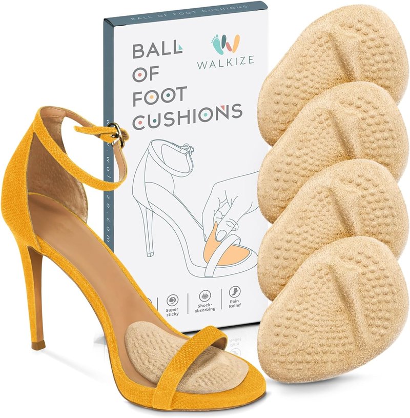 Metatarsal Pads for Women - All-Day Comfort & Pain Relief | 2 Pairs Beige Foot Cushions