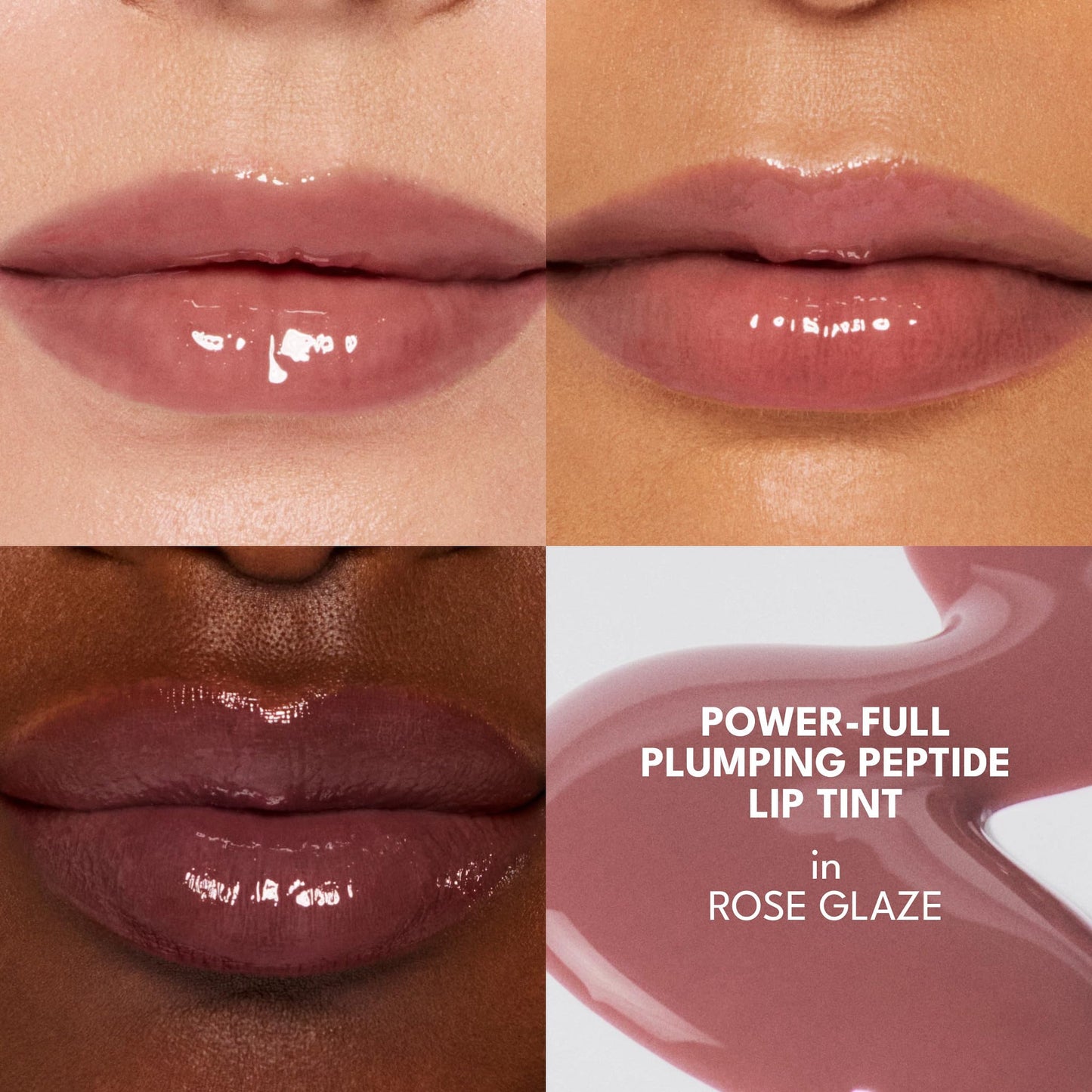BUXOM Power-Full Plumping Peptide Tint - Hydrating + Moisturizing Tinted Lip Balm & Overnight Lip Mask with 36HR Hydration - Sheer Balm for Dry Lips, and Fuller-Looking Pout - Rose Glaze (1 oz)