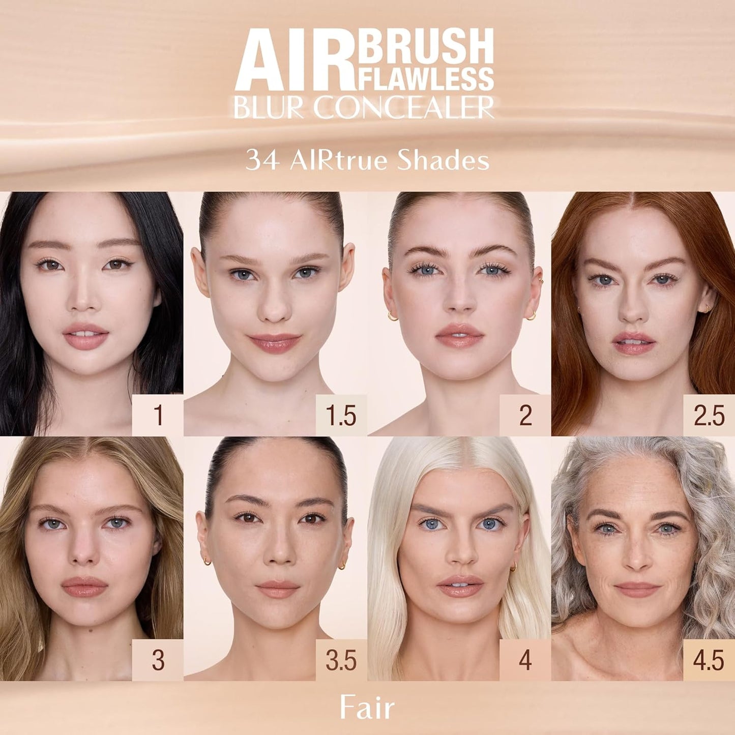 Charlotte Tilbury AIRbrush Flawless Blur Concealer - Longwear, Hydrating, Full Coverage for Dark Circles & Blemishes | Natural Matte Finish