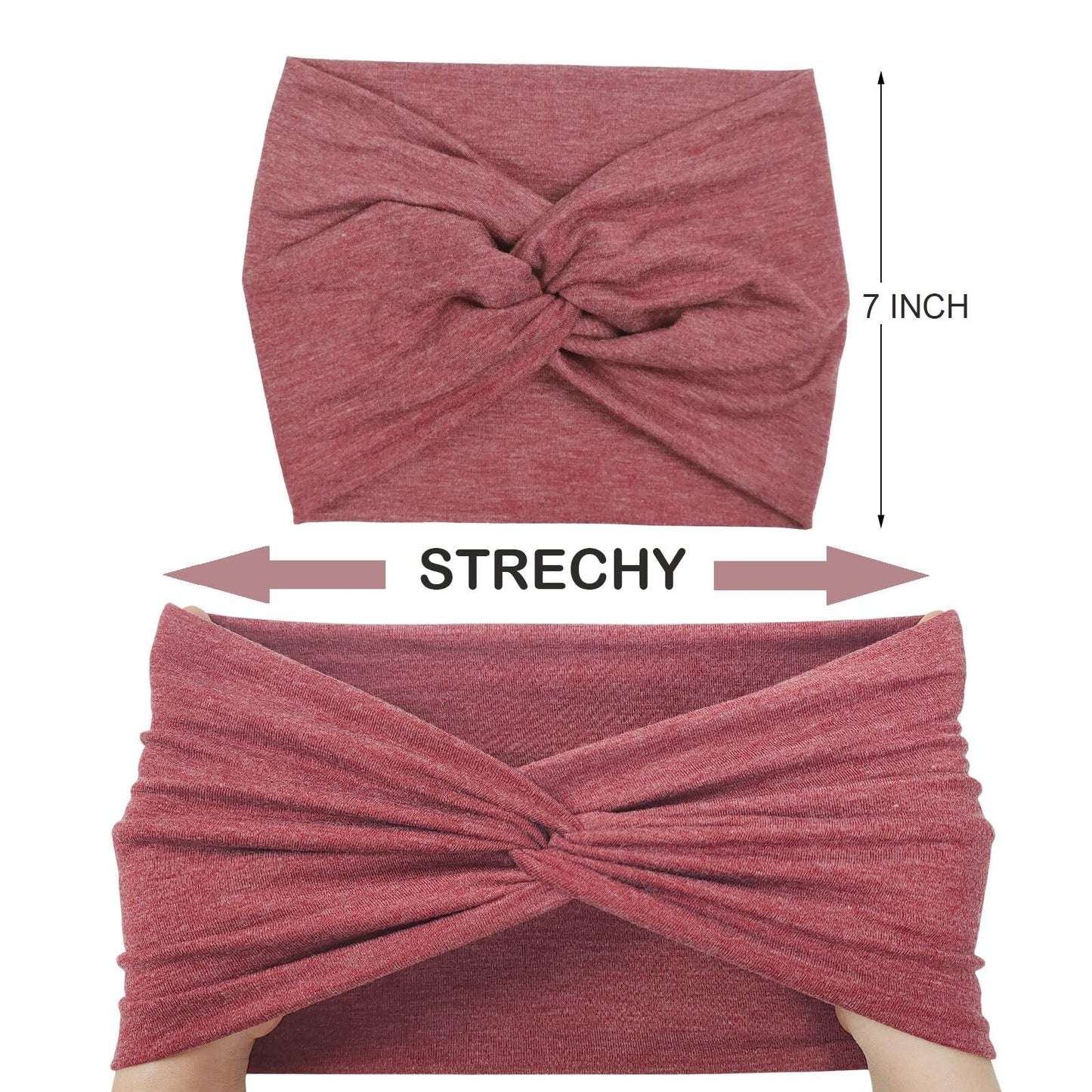 YONUF Wide Headbands For Women Extra Large Headband Twisted Knot Head Bands For Women's Hair Band Scarf Turban Accessories 6 Pack
