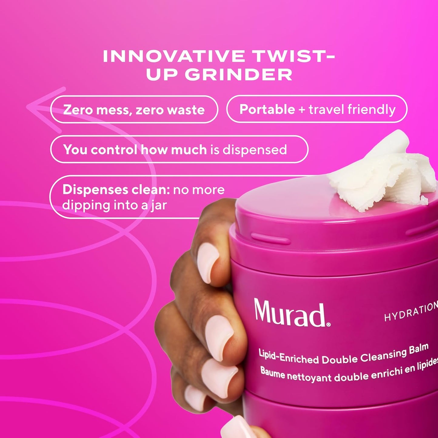 Murad Lipid-Enriched Double Cleansing Balm - Hydrating Balm-to-Oil Face Cleanser | Removes Long-Wear Makeup & SPF - 1.7 Fl Oz