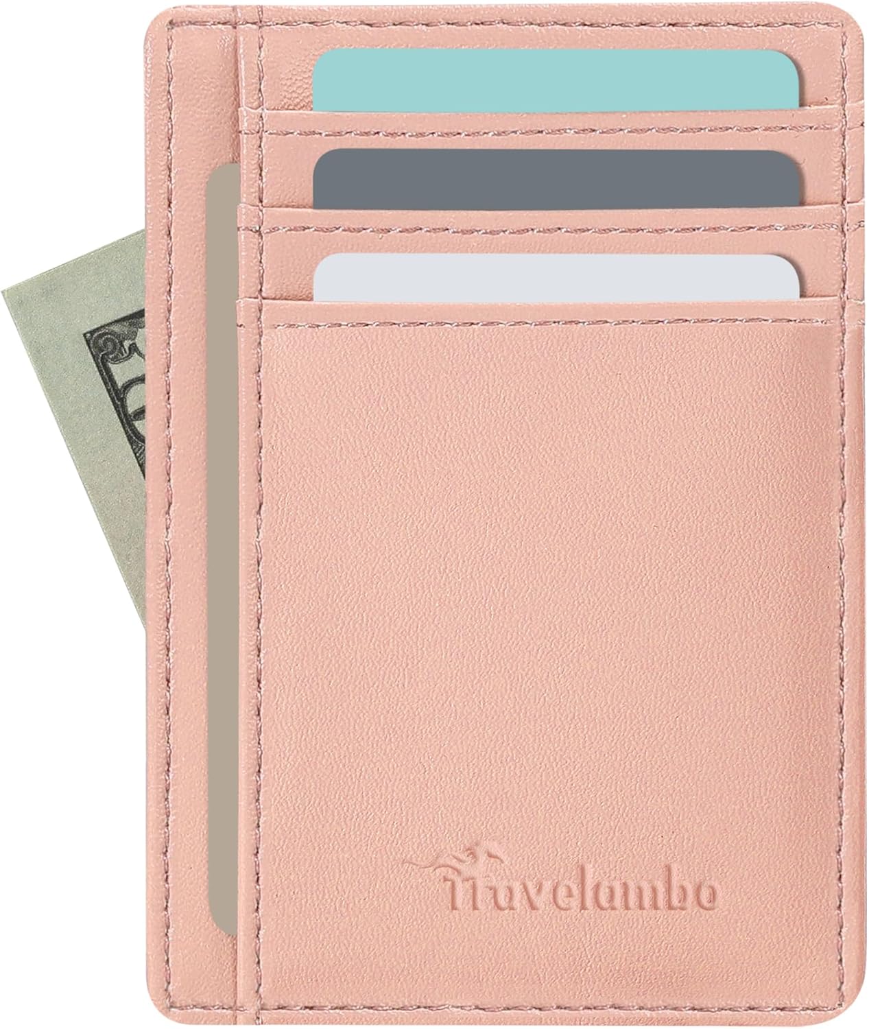Minimalist Leather RFID Blocking Slim Wallet - Medium Size for Front Pocket Use
