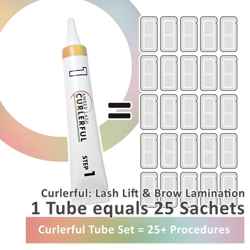 Amber Brow Lamination Tube Set - Professional Brow Perm Kit | Step 1 & Step 2, 20 ml Each