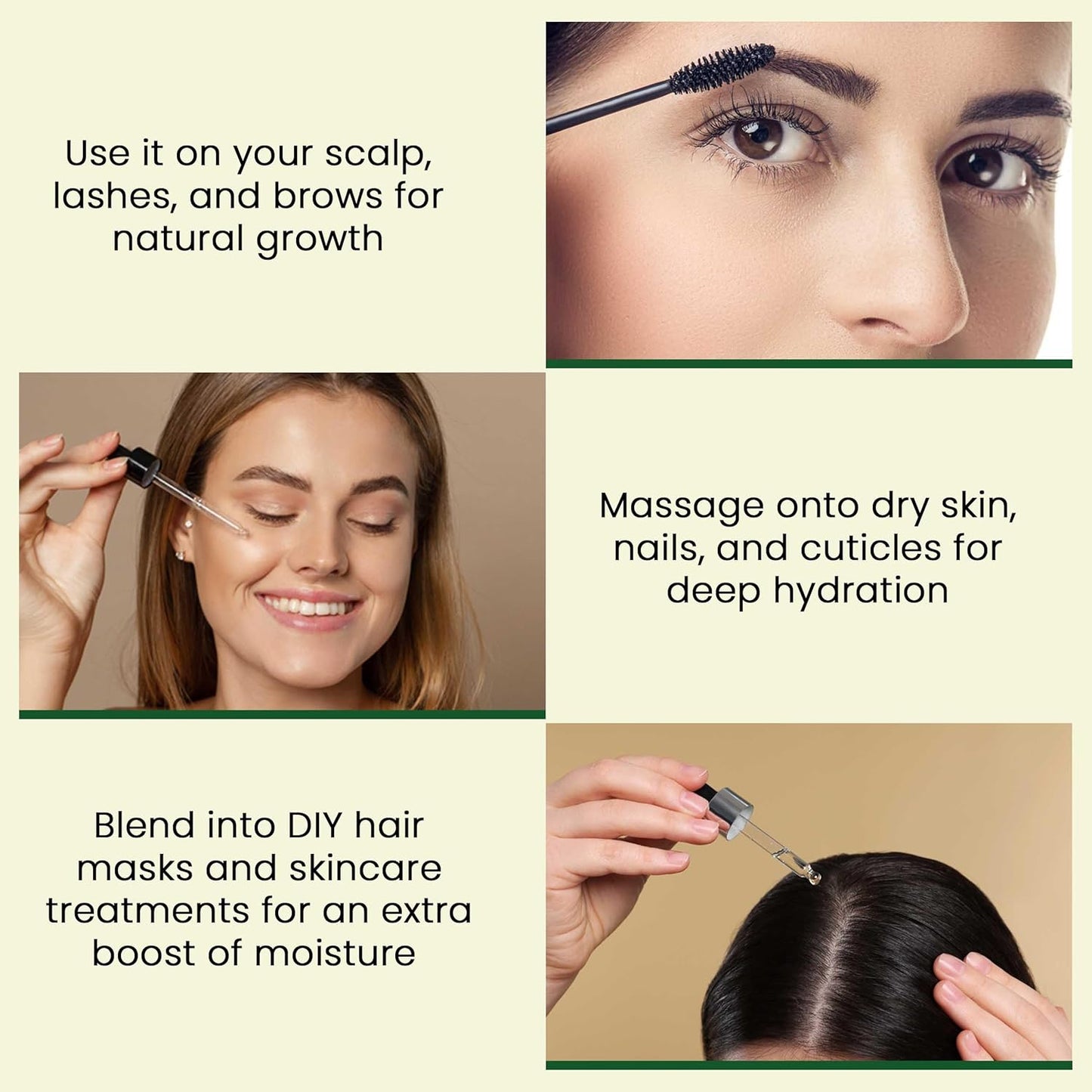 Pure Castor Oil 10oz - Cold Pressed Natural Oil for Hair Growth, Skin & Nails | Hexane Free, Unrefined with Dual Mascara & Dropper