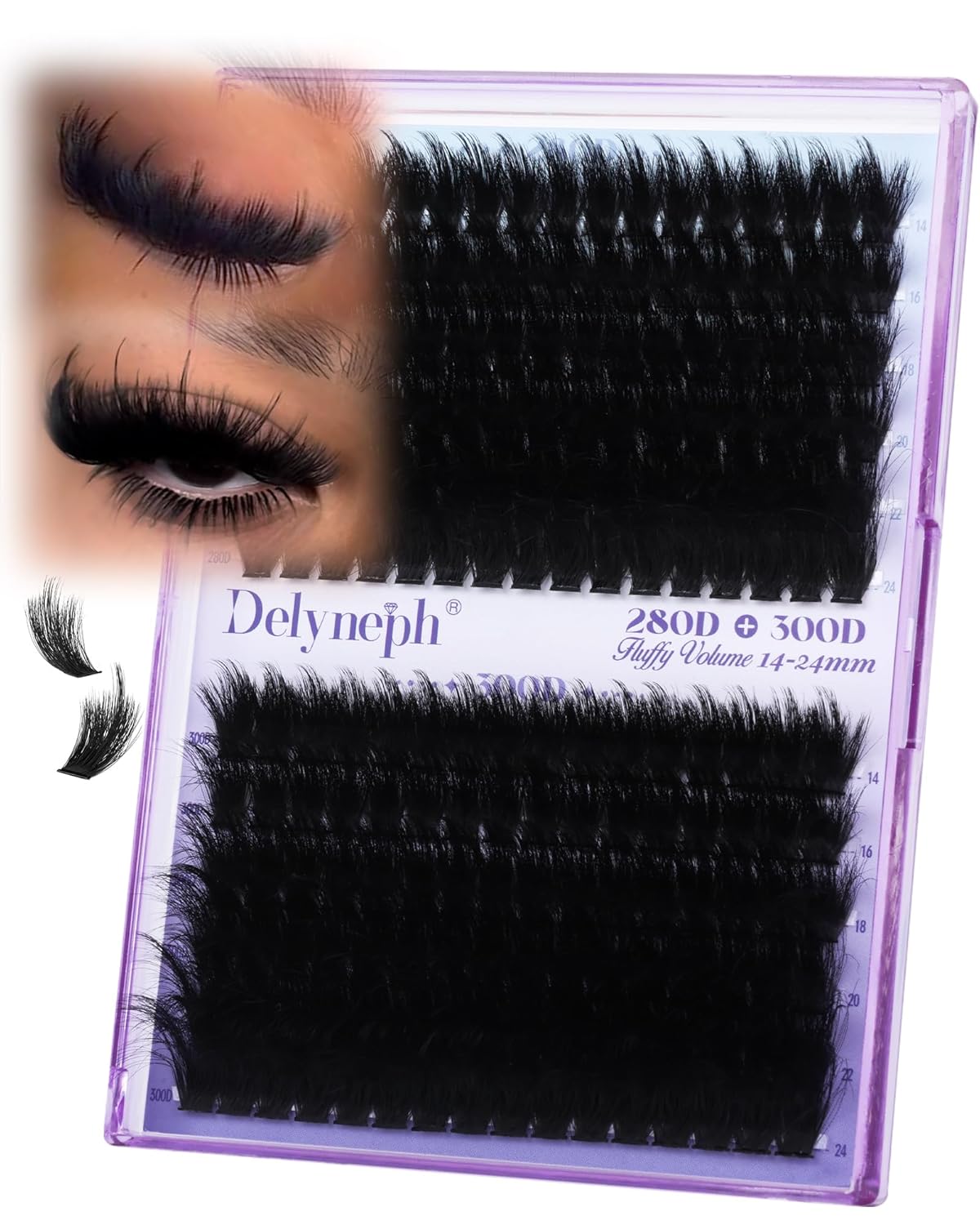 Eyelash Glue - Waterproof Bond & Seal for Lash Clusters | Long-Lasting 72H Adhesive, Latex-Free (5ml+5ml)