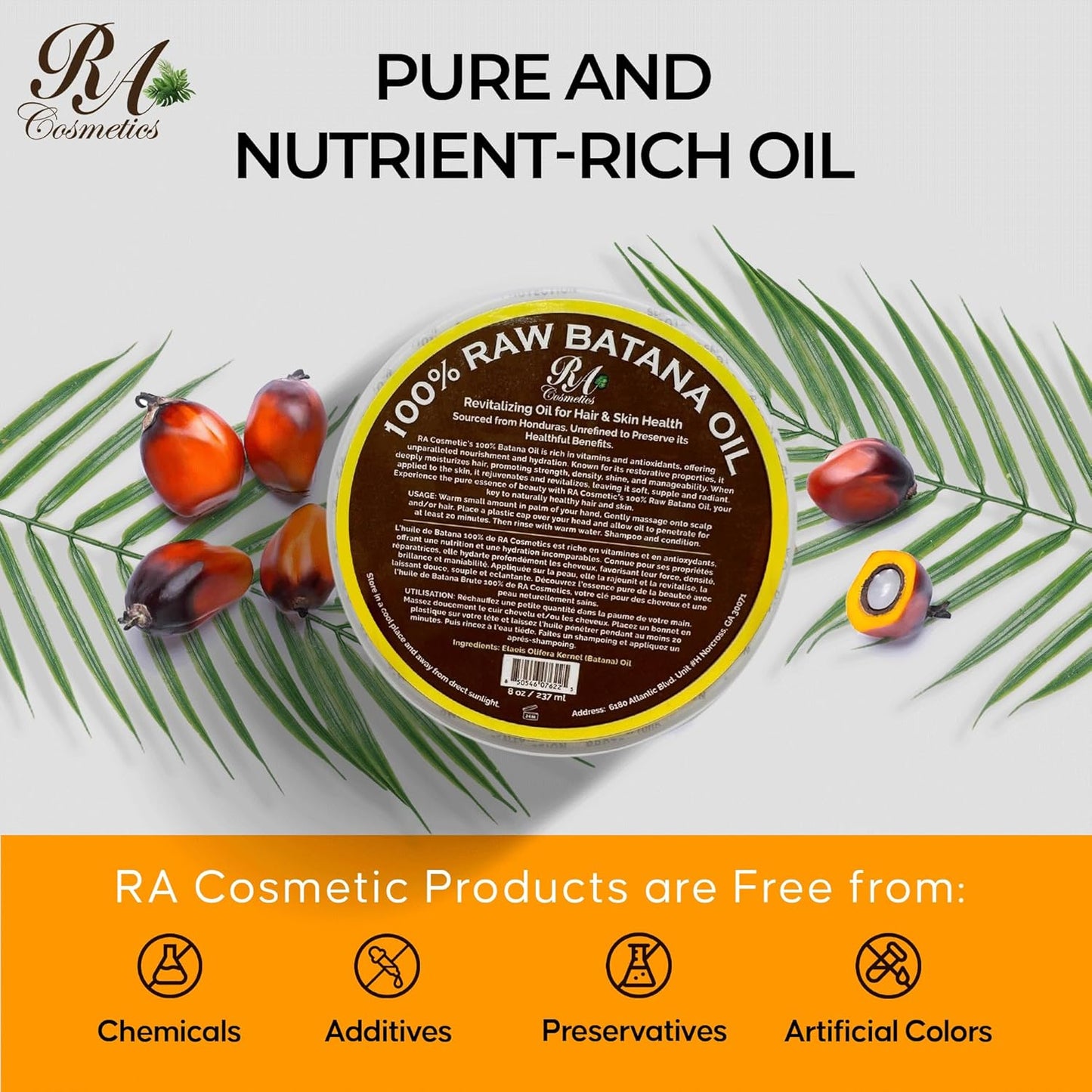 100% Natural Unrefined Batana Hair Oil - Healthy Hair Moisturizer | 16 oz | Strengthens & Nourishes Damaged Hair