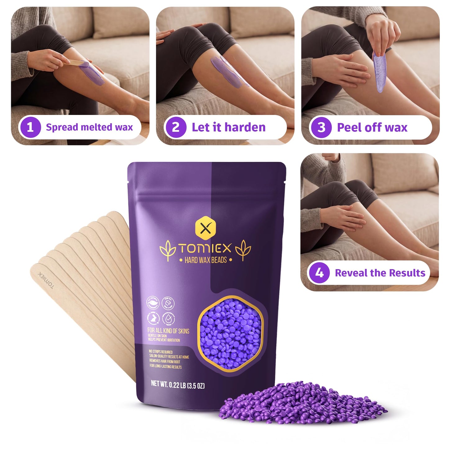 Waxing Kit for Hair Removal – Wax Warmer with Large Silicone Pot and Hard Wax Beads for Brazilian, Full Body, Face, Eyebrows, and Bikini Waxing – Ideal for Women, Men