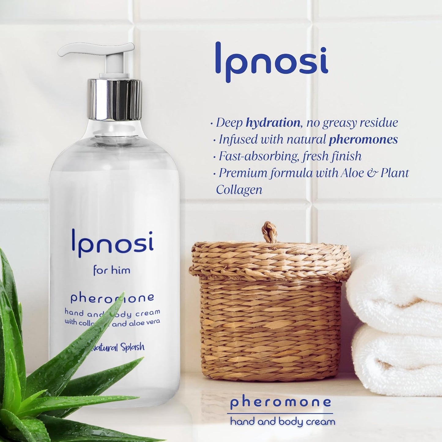 Ipnosi Pheromone Body Cream for Men - Hydrating Lotion with Aloe & Collagen | 8.45 Fl Oz