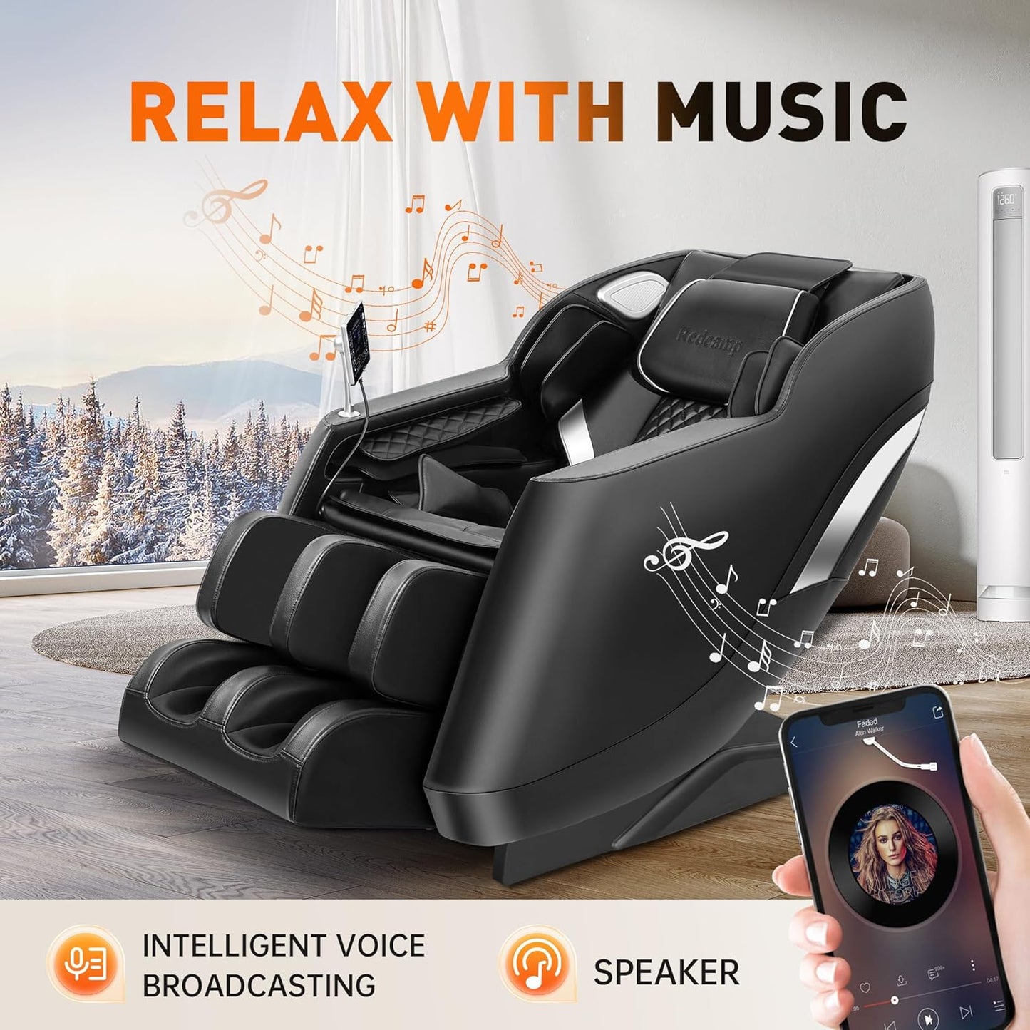 Full Body Massage Chair - Zero Gravity, 8-Point Nodes, Heating & Bluetooth | Adjustable Calf & Foot Rollers