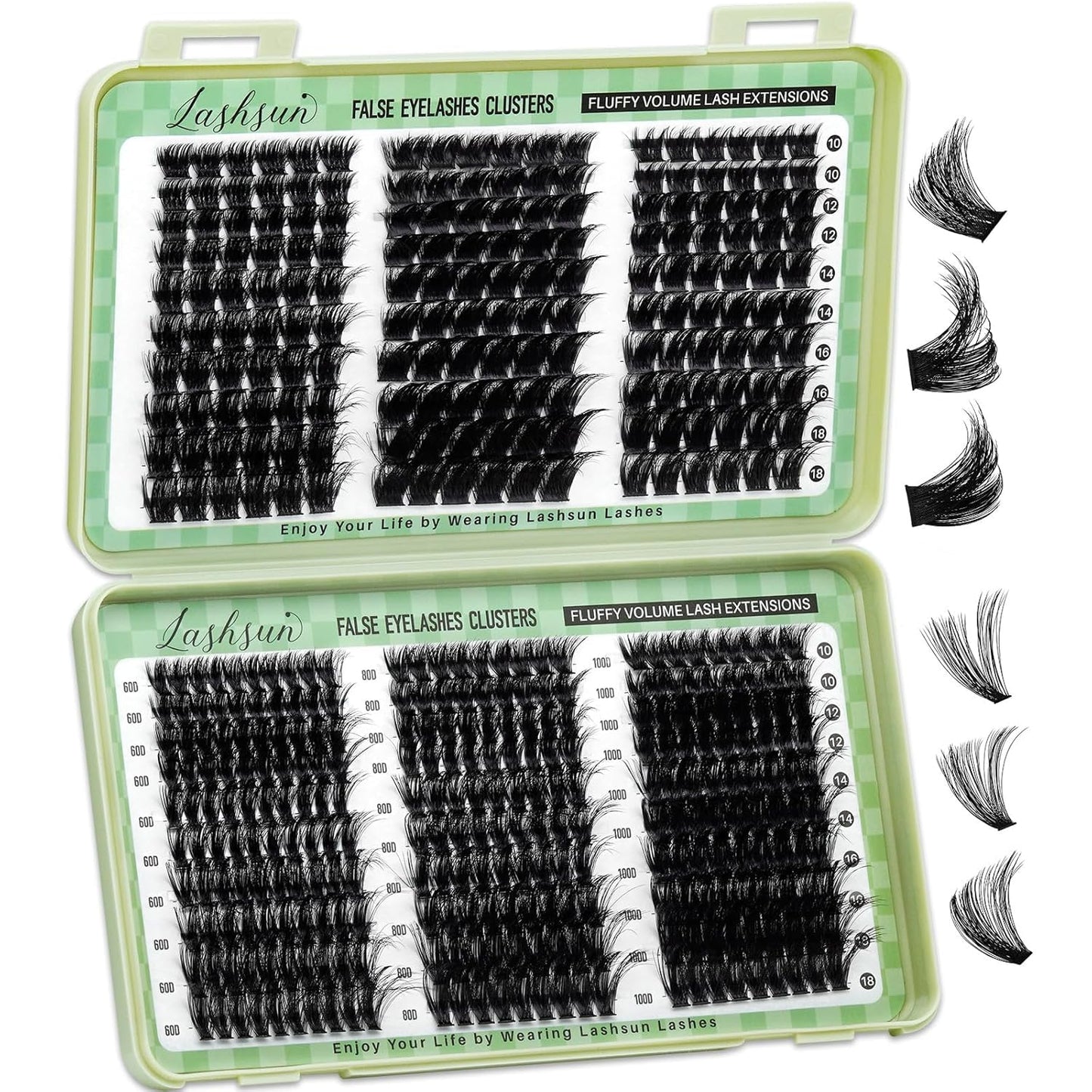 Lash Clusters Kit - 540pcs D Curl Wispy Cluster Lashes | Soft, Comfortable DIY Eyelash Extensions 10-22mm