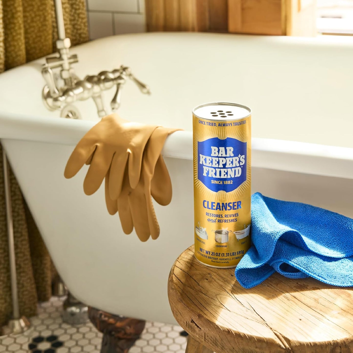 Bar Keepers Friend Powder Cleanser - 12 oz | Multipurpose Degreaser for Stainless Steel Pots, Rust & Soap Scum Removal