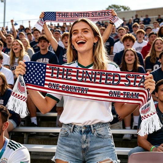 1 Piece Black Double-Sided USA Soccer Shawl, 59 Inch World Cup National Team Flag Print, Sports Fan Accessory for Game Day and Daily Wear