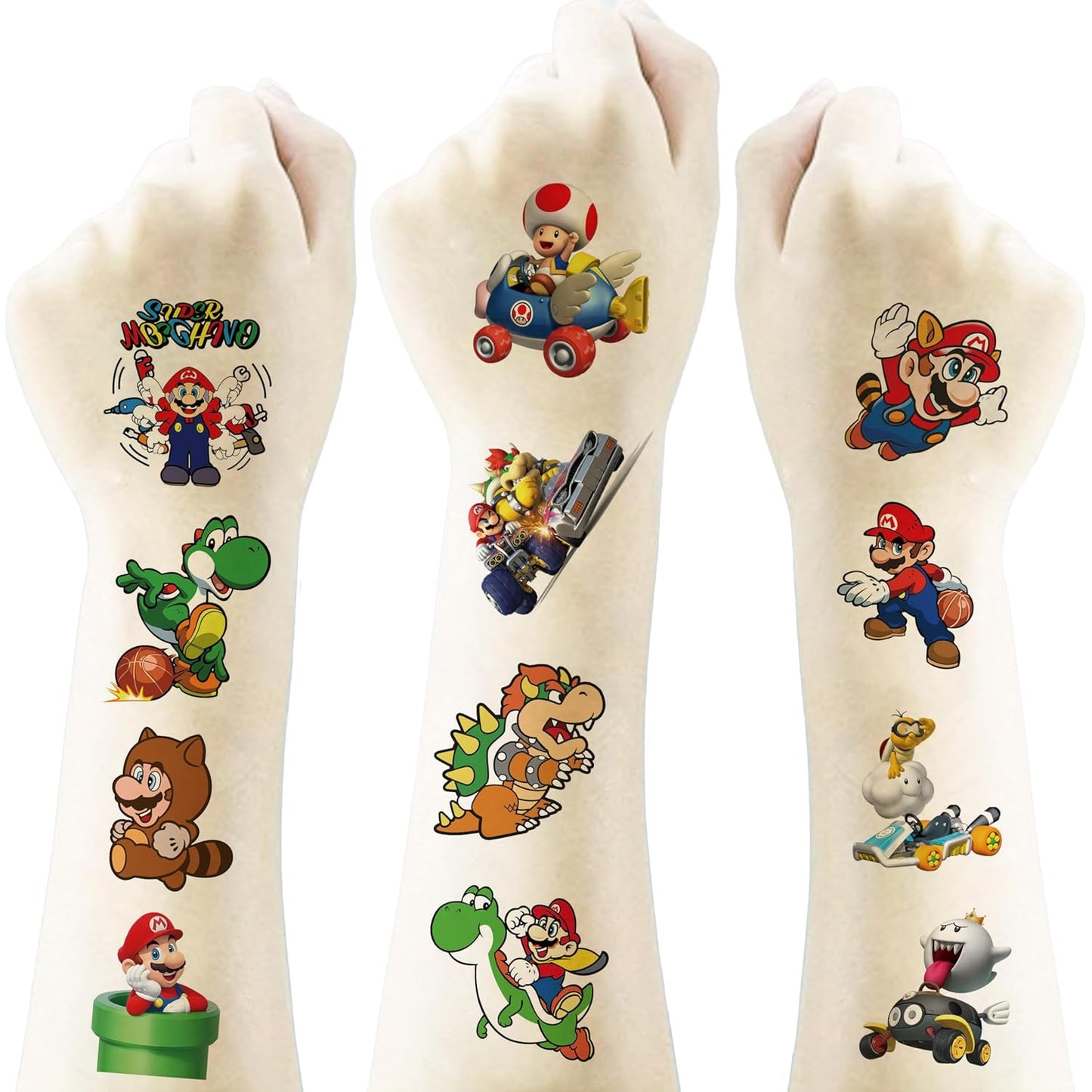 Mario Temporary Tattoos - 20 Pcs for Teens Birthday Party Favors | Fun Stickers & Game Rewards