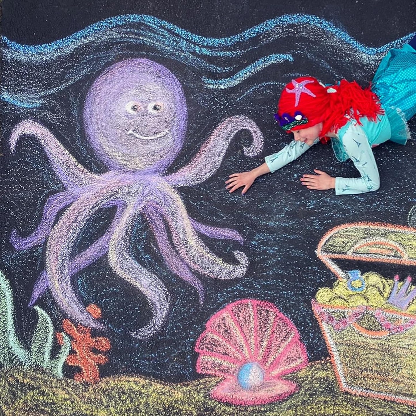 Dustless Chalk for Kids - 12 Colors Washable Sidewalk Chalk Set | Mess-Free Drawing on Chalkboards & Sidewalks