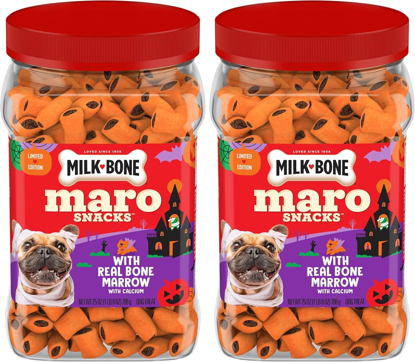 Milk-Bone MaroSnacks Small Dog Treats - Real Bone Marrow, 40 Oz Canister | Delicious & Nutritious