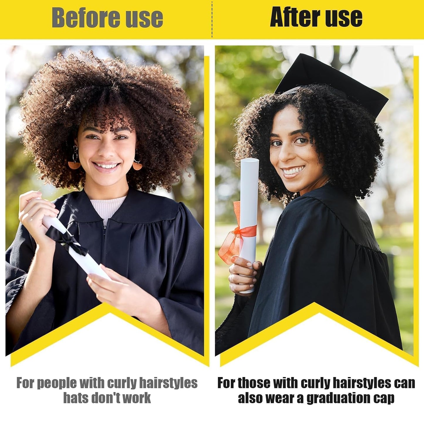Graduation Cap Headband - 2 PCS Adhesive Felt Hair Band Accessories for Graduates