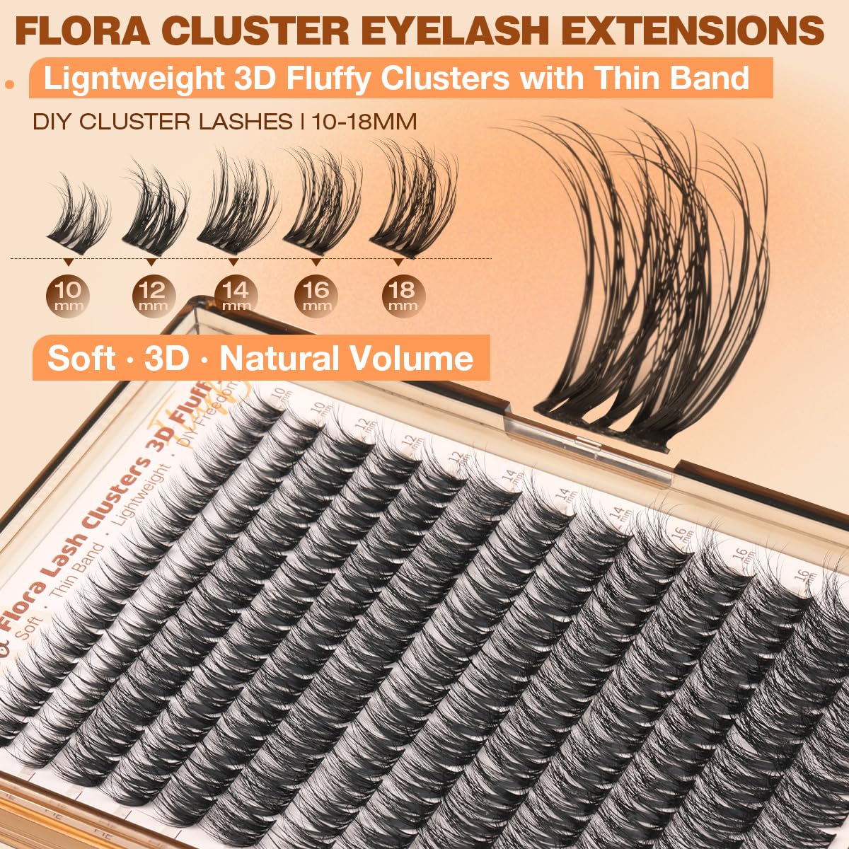 Kiromiro Fluffy Natural Lash Clusters Wispy Eyelash Fluffy Look