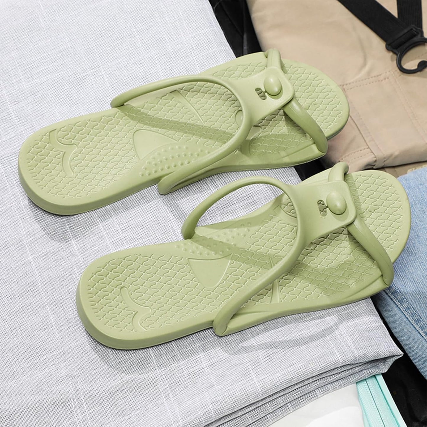 Travel Slippers | Foldable Non-Slip Shower Shoes for Men & Women - Quick-Dry Flip-Flop Sandals for Home, Gym, Spa, Pool, Beach