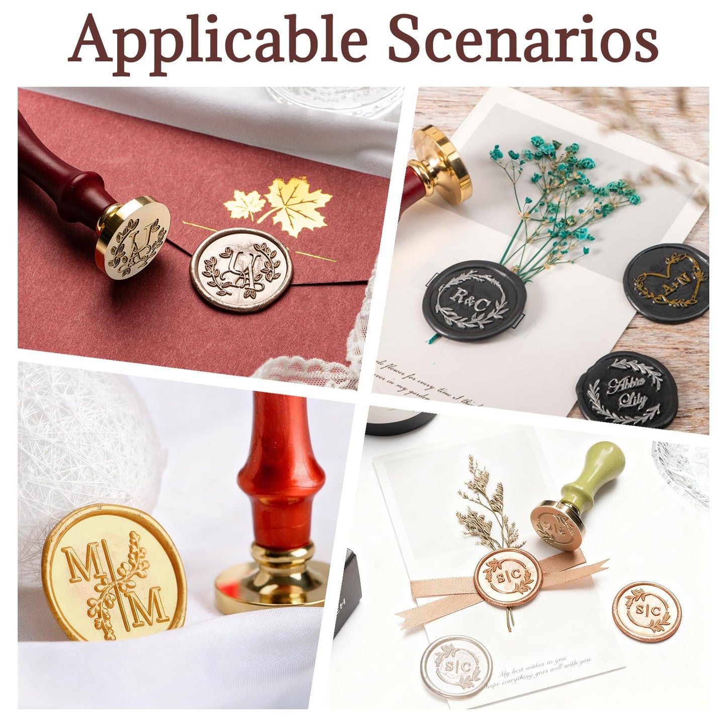 Custom Wax Seal Stamp Personalized Wax Seal Stamp Create Your Own Design/Logo/Letter Customization for Wedding Invitation Party Christmas Gift Envelopes Gift Wrapping