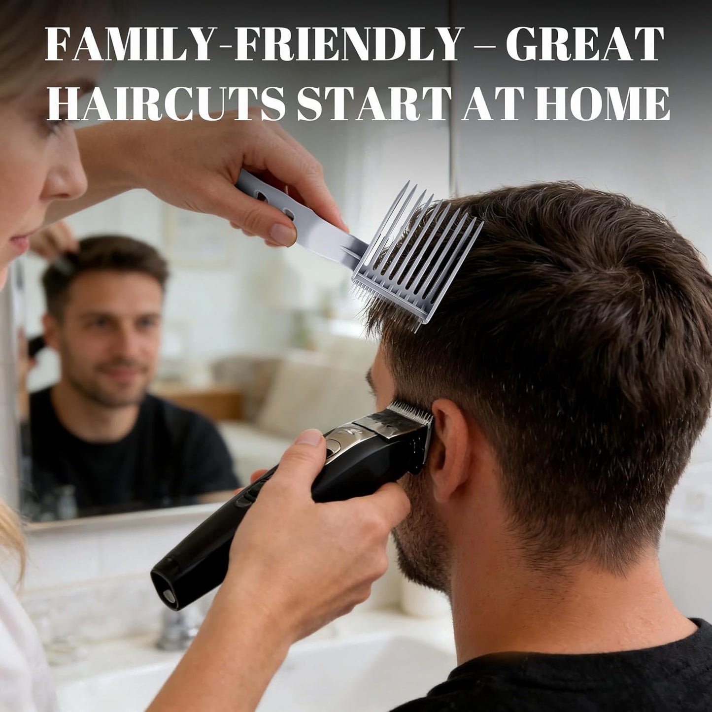 Detachable Fade Comb Set - 4-in-1 Interchangeable Barber Tools for Taper & Blend | Compatible with All Hair Clippers (Grey)