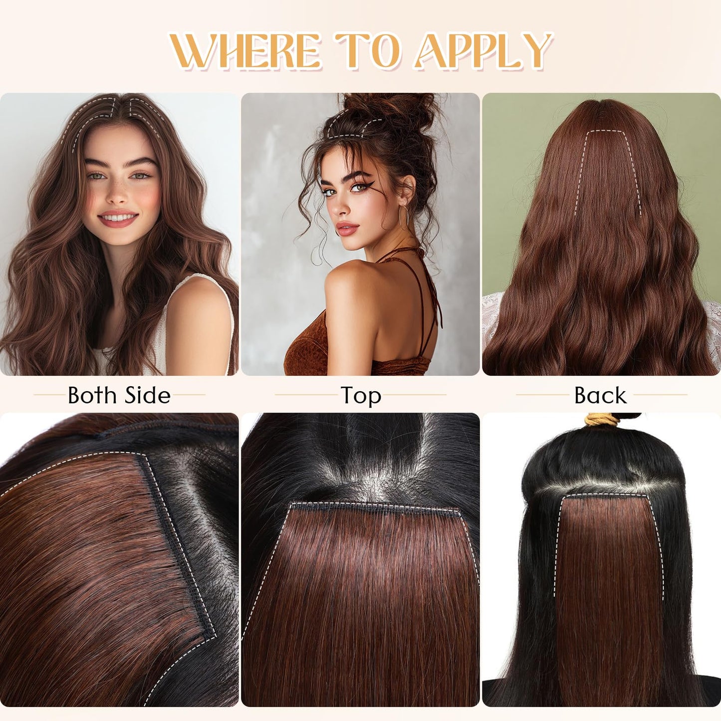 S-noilite 6Pcs Clip in Human Hair Extensions,Remy Single Short Clip in Hair Extensions 6Pcs 6clips Straight Medium Brown/Dark Blonde Seamless Hairpieces for Women 10Inch 31g