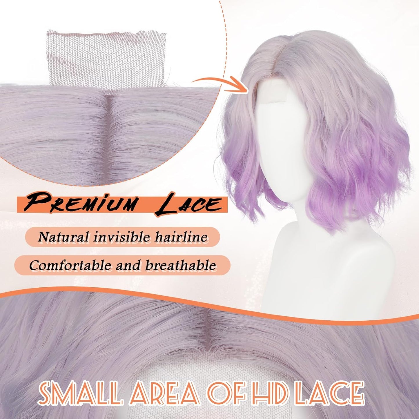 Blonde Bob Wig for Women - Lace Front Short Soft Wavy Curly Synthetic Hair | 11 Inch Natural Look