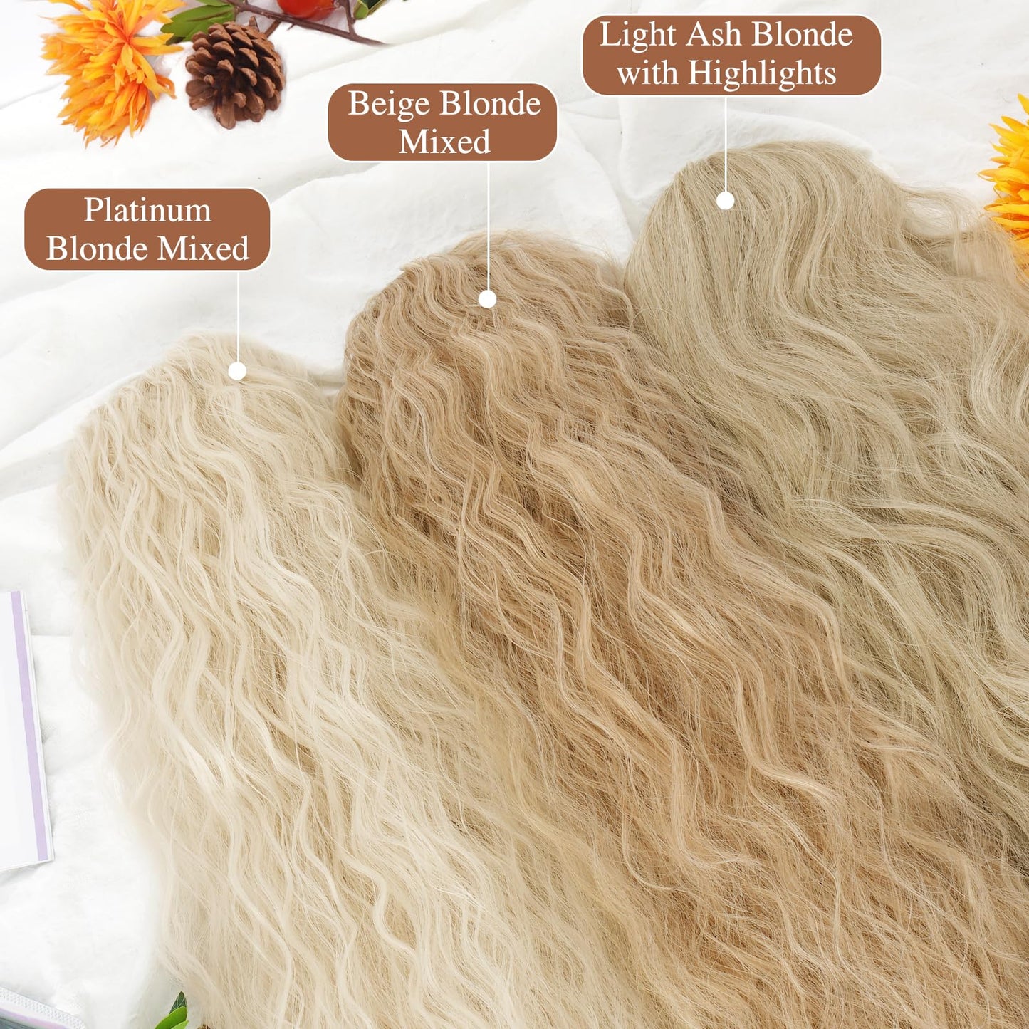 BARSDAR Curly Wavy Drawstring Highlight Ponytail Extension – 22 Inch Synthetic Comb Clip in Ponytail Hairpieces for Women, Voluminous Natural Looking Bohemian Ponytail - Brown with Highlights