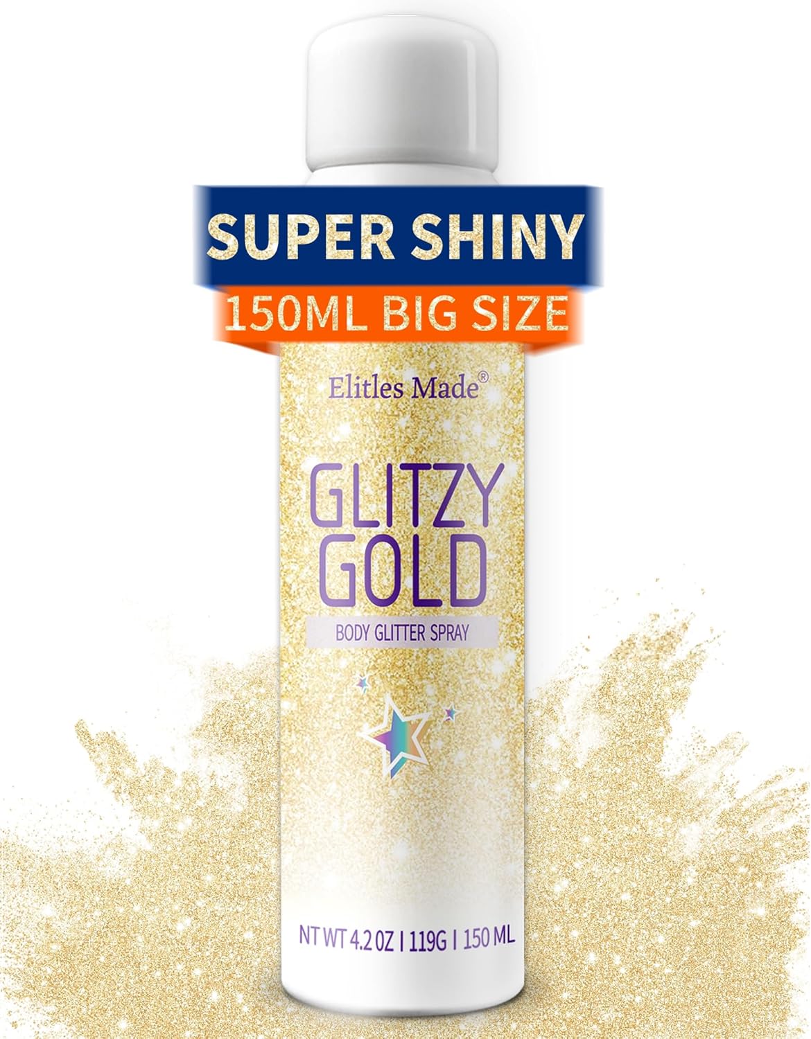 Hair Glitter Spray - 150ML Gold Body Glitter Hairspray for Kids & Women | Perfect for Festivals & Raves