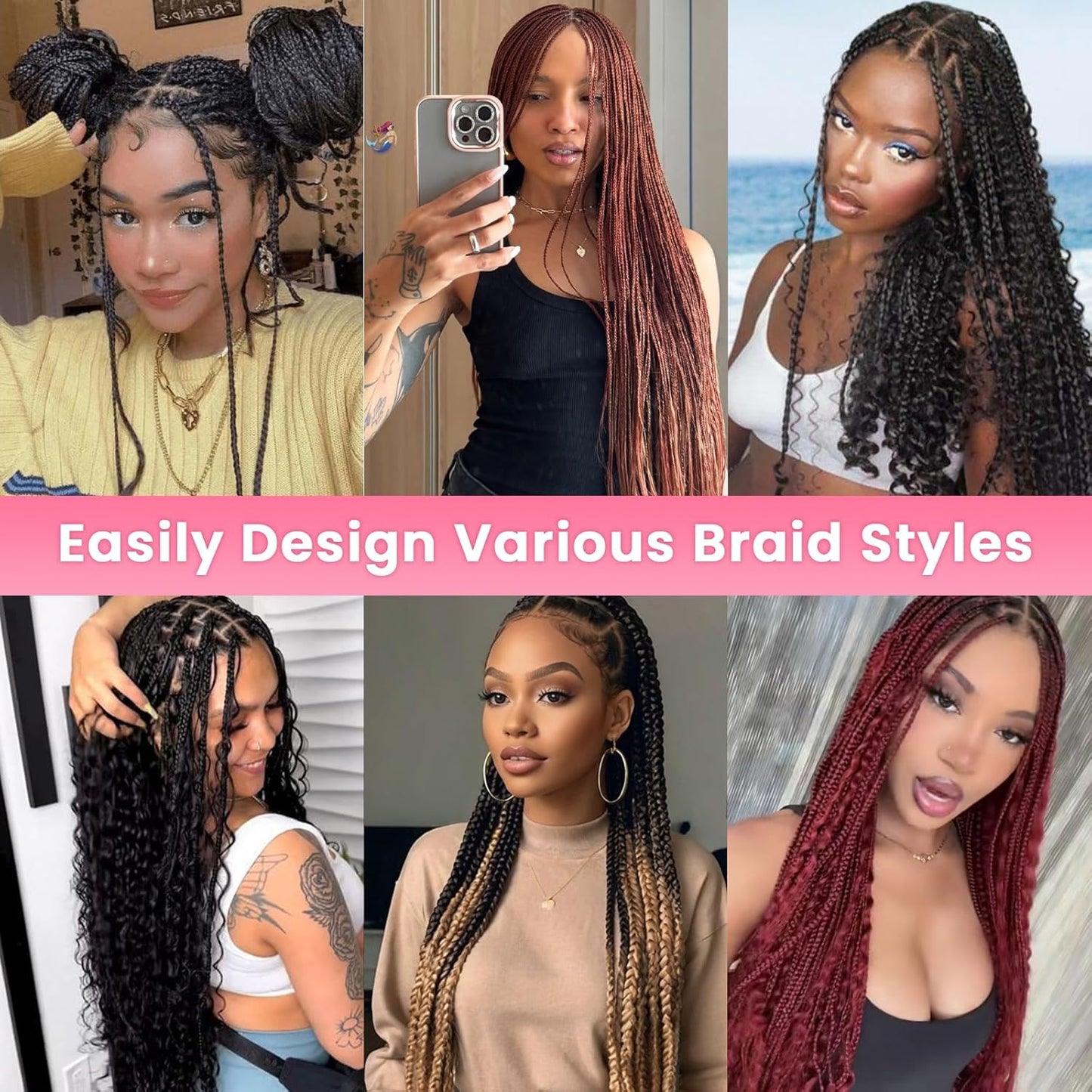 Human Braiding Hair - 100% Unprocessed Brazilian Virgin Hair, Deep Wave Knotless Bohemian Bundles | 16 Inch, Auburn Brown (30)
