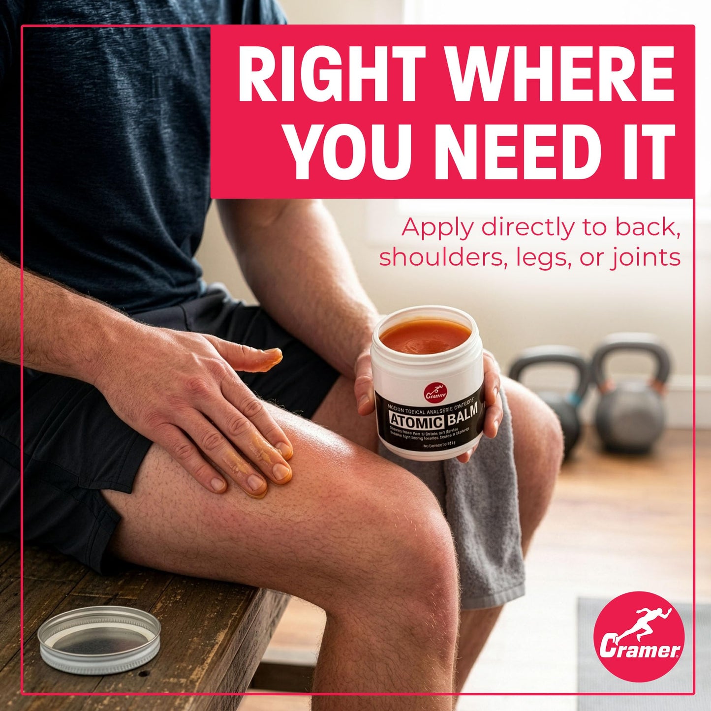 Cramer Atomic Balm, Medium Strength Warming Pain Reliever for Relieving Minor Pain From Strains & Sprains, Relaxing Tight Muscles, & Assisting in Warm-Up for Athletes, Relieve Joint & Arthritis Pain