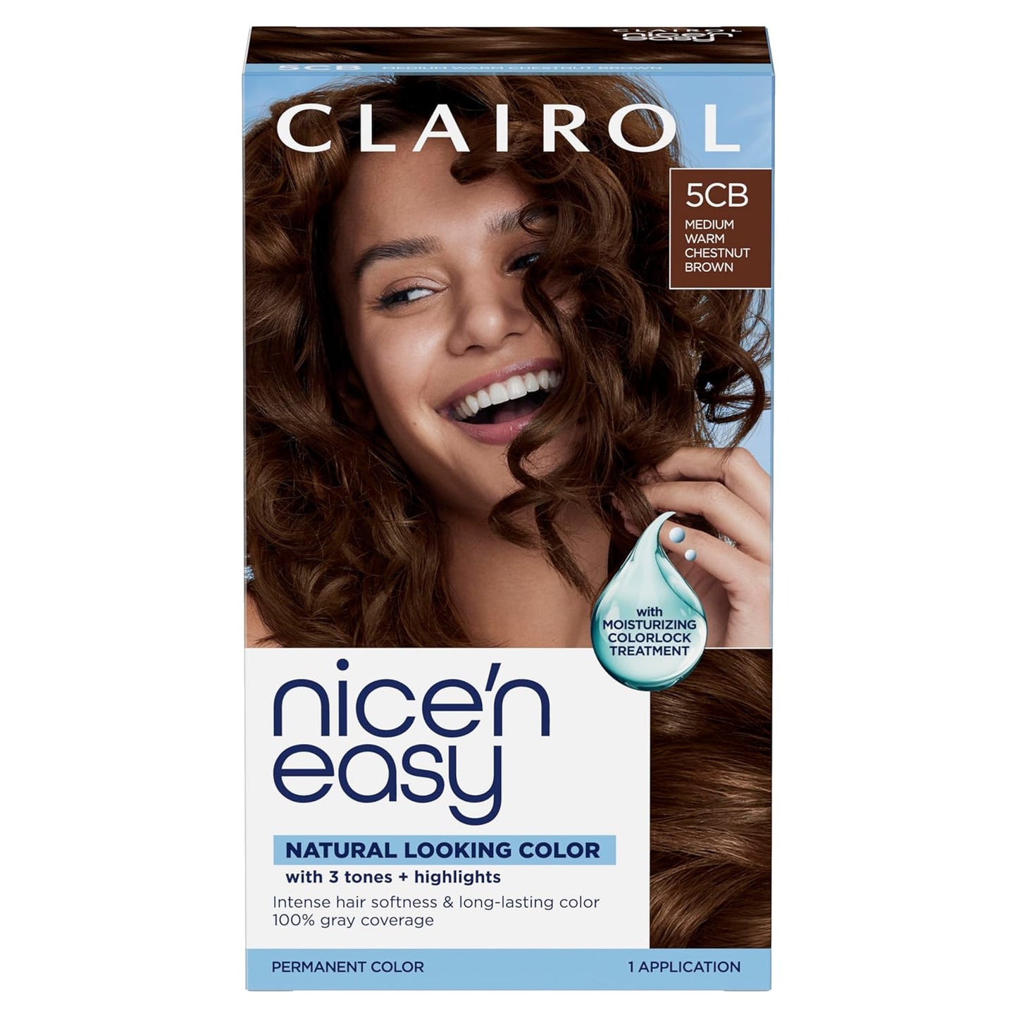 Clairol Nice'n Easy Permanent Hair Dye - Blackest Black | 100% Gray Coverage & Long-Lasting Shine | Single Pack
