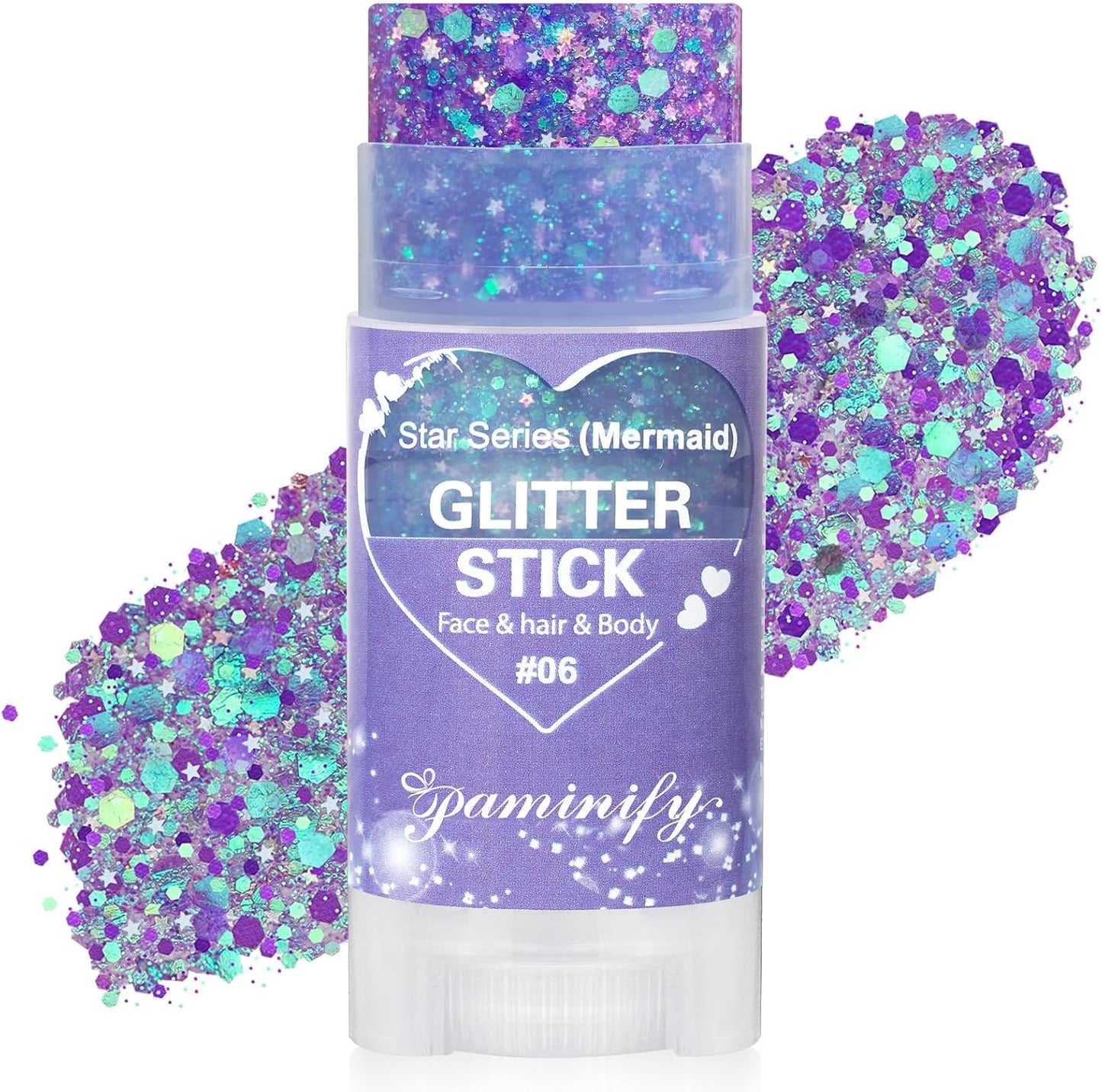 Pink Hair Glitter Stick - Waterproof Body & Face Glitter for Concerts | Shimmer Holographic Paint for Halloween & Spirit Week