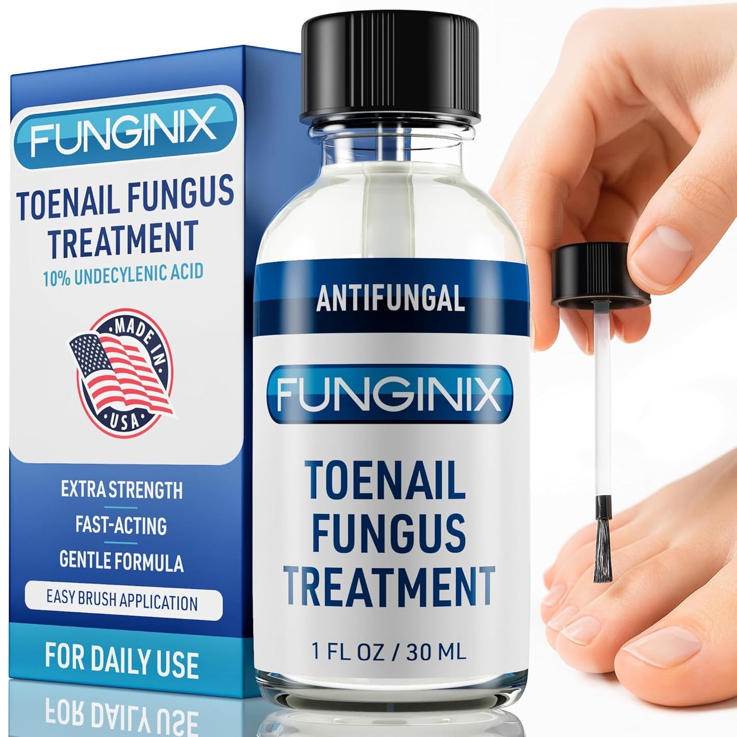 Fungus Treatment - Extra Strength Solution for Toe, Finger & Foot Fungus | Made in the USA (1 Bottle)