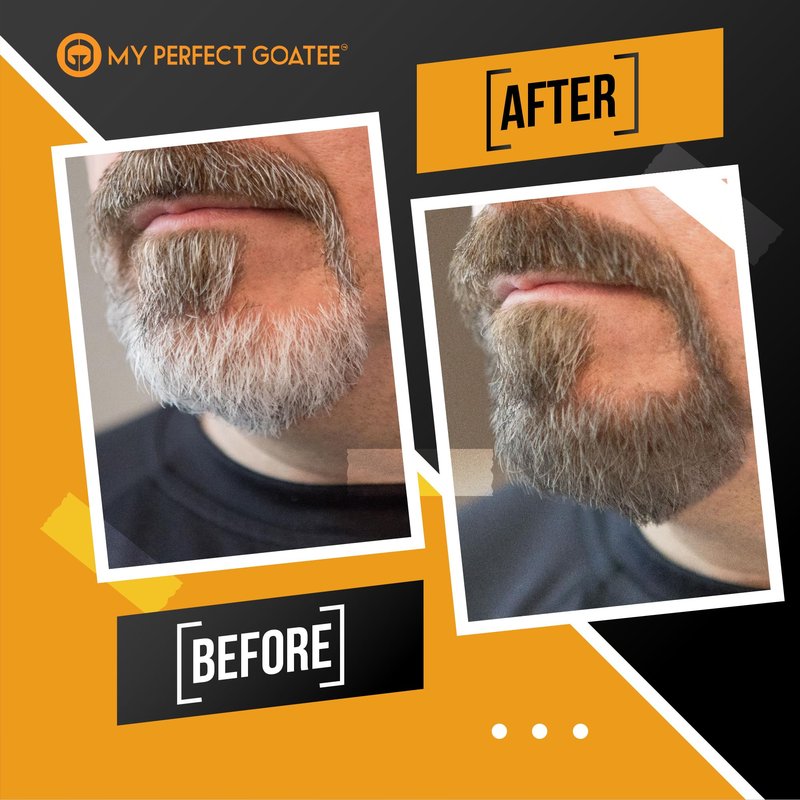Temporary Beard Color for Men – Natural Gray Coverage – Hypoallergenic, No PPD, Ammonia-Free – 6 Shades – Brush-On – Lasts 24-48 Hours – Goatee Mustache Sideburns | My Perfect Goatee