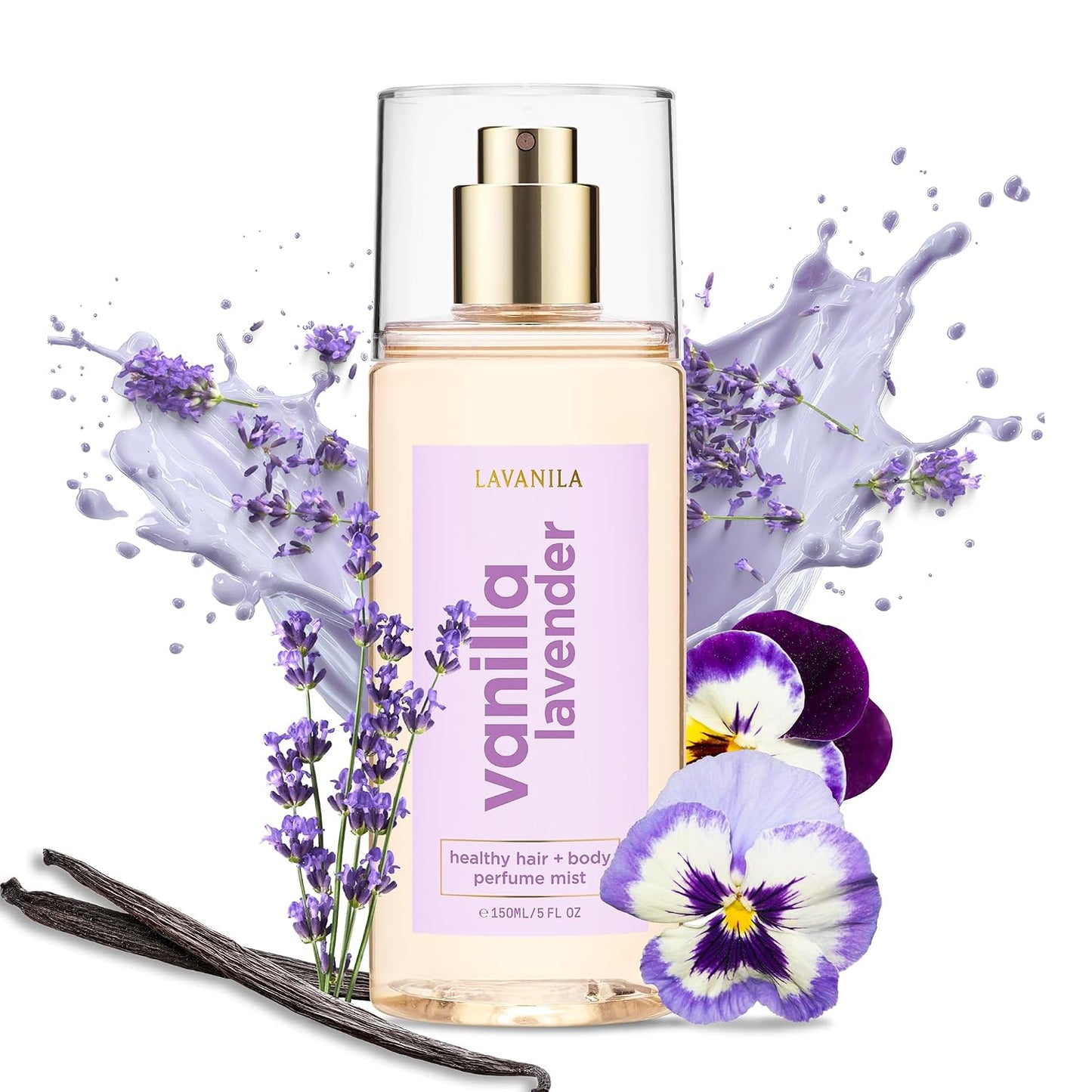 Lavanila Pure Vanilla Hair & Body Perfume Mist - Sweet Fragrance Spray with Jojoba Oil | 5 Fl Oz