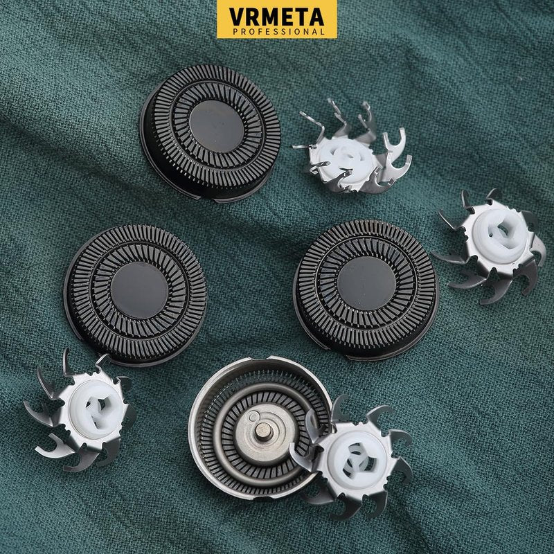 VRMETA 4 PCS Shaver Head Replacement Blades for Skull Pitbull Carver PRO 4 Electric Razor Replacement heads (Black)