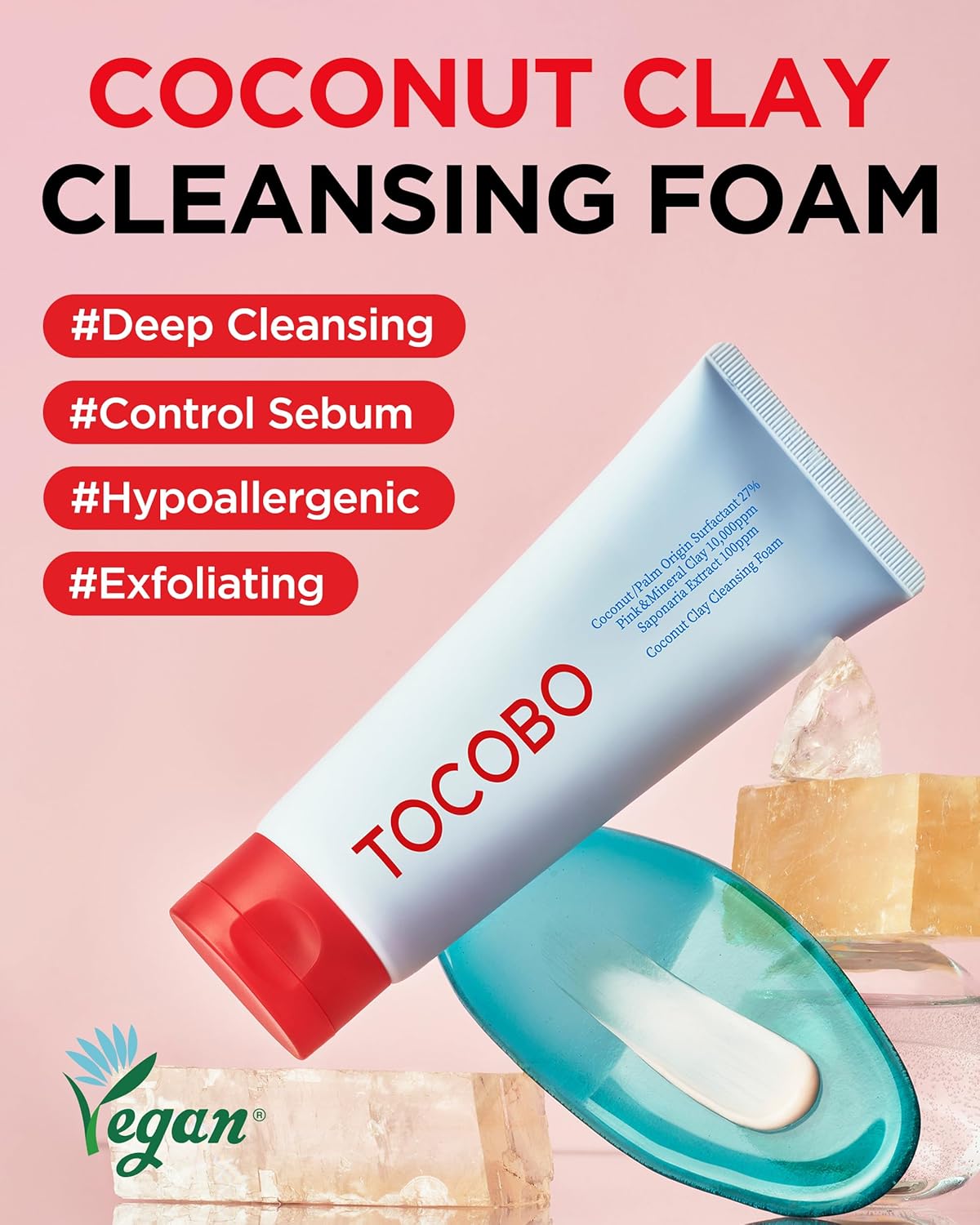 Coconut Clay Cleansing Foam - Deep Cleanse & Purify Skin | 150 ml