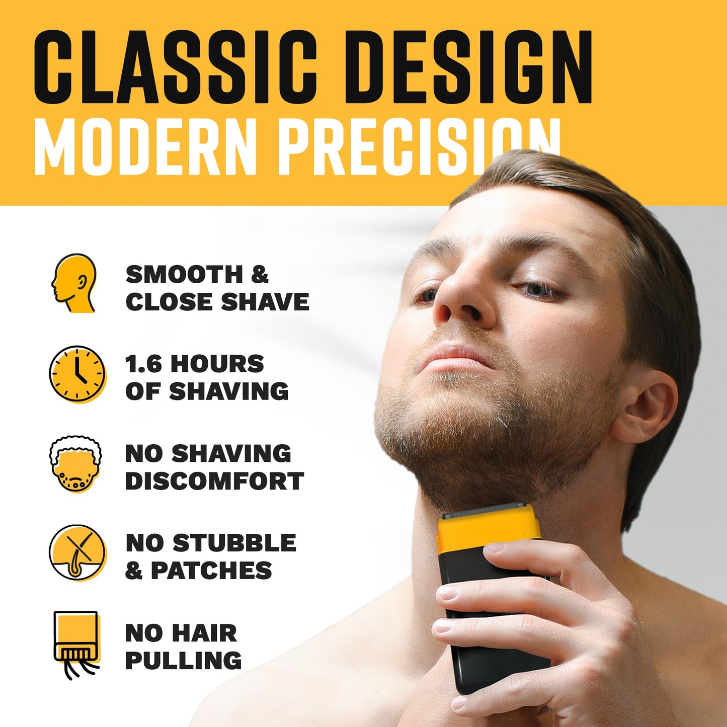 The Cut Buddy Shave Buddy, Compact Foil Electric Shaver for Face & Body, Maintains 5 O'Clock Shadow, Lightweight & Water Resistant, 1 Count - Black