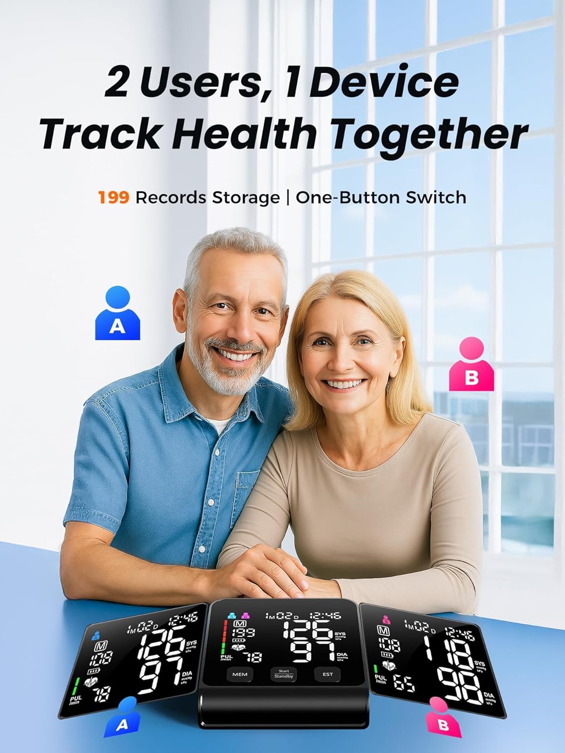 Blood Pressure Monitor - FDA-Cleared Home & Travel BP Machine | Adjustable Cuff for Seniors & Pregnancy, Accurate Health Tracking